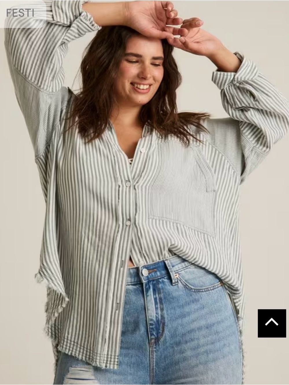 Torrid Festi green stripe button down shirt 4X / 26W NWOT